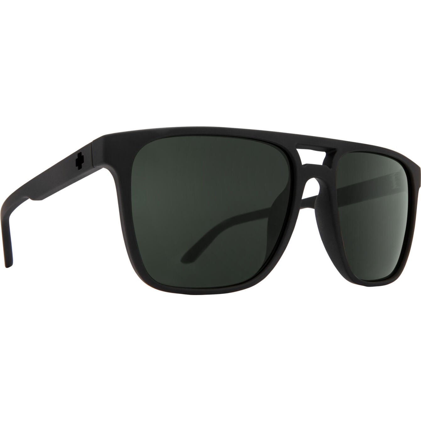SPY CZAR SOFT MATTE BLACK SUNGLASSES w/ HAPPY GRY GRN PLR
