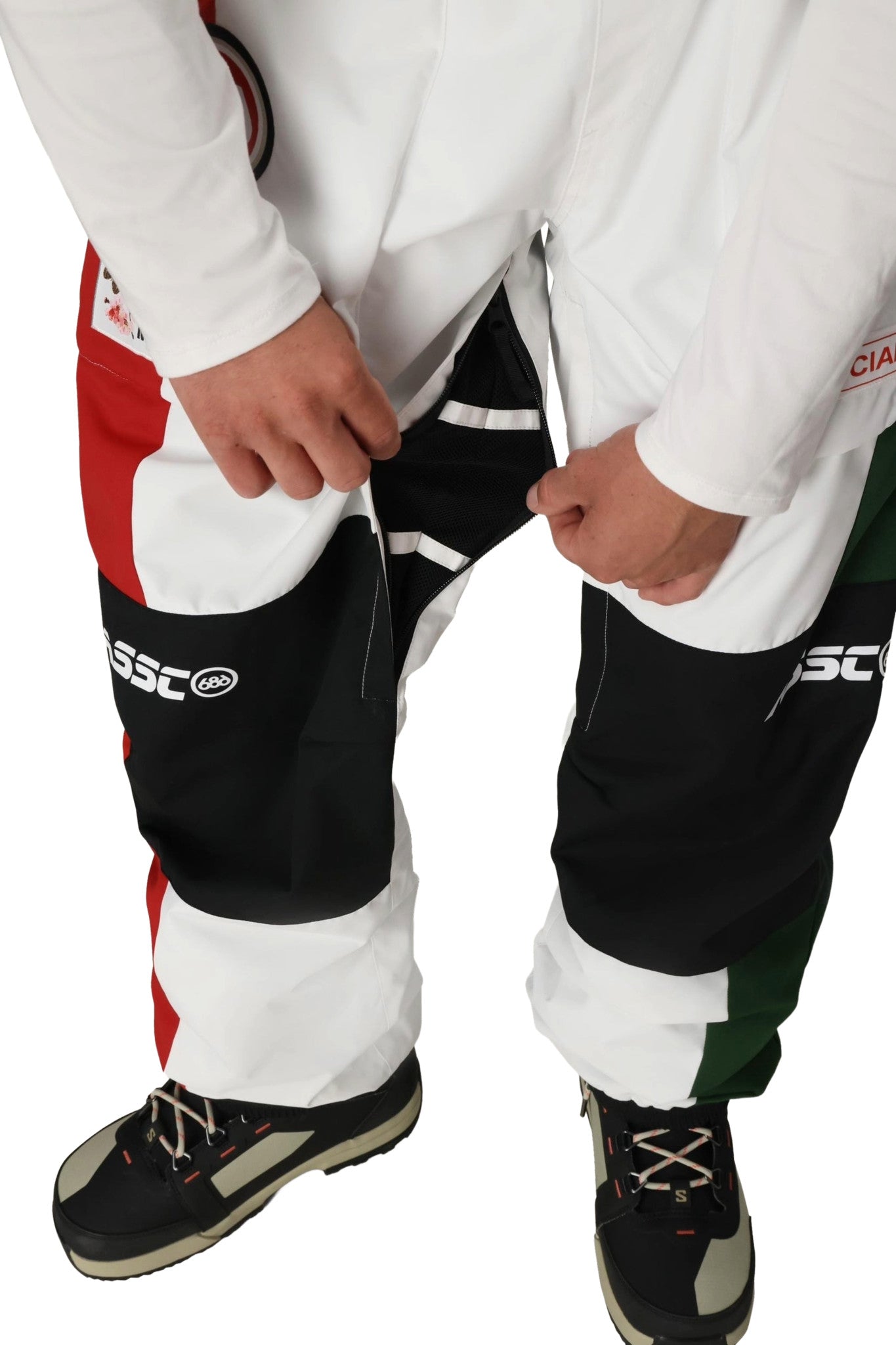 2026 686 MENS ASSC F1 SHELL SNOW PANTS WHITE COLORBLOCK