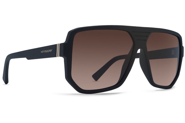 VONZIPPER ROLLER BLACK SATIN SUNGLASSES w/ BRN GRAD LENS
