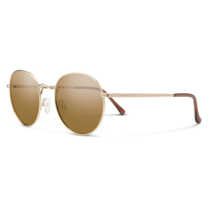 SUNCLOUD BRIDGE CITY GOLD SUNGLASSES w/ BRN PLR LENS