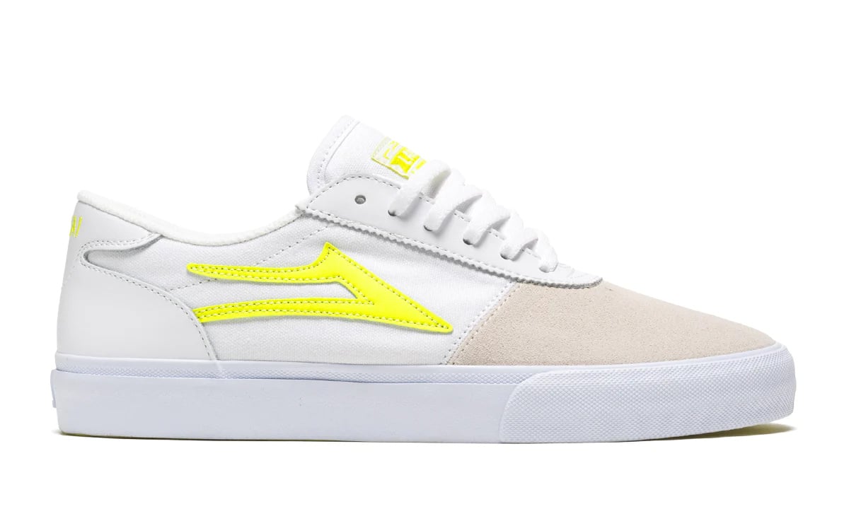 LAKAI MENS MANCHESTER SHOES SU23 WHITE/NEON
