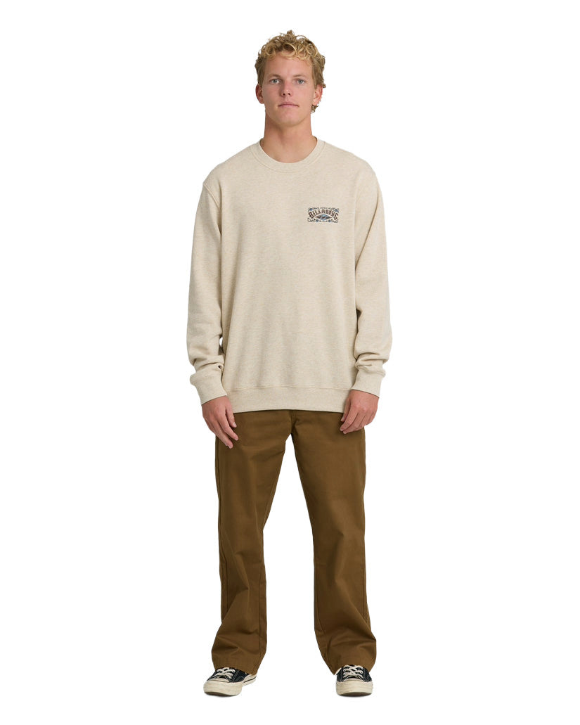 BILLABONG MENS SHORT SANDS CREW SWEATER SP26 (OTH) OATMEAL HEATHER