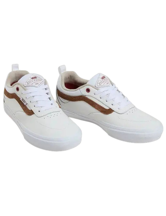 VANS MENS SKATE KYLE WALKER SHOES SP25 (YF9) LEATHER WHITE/RED