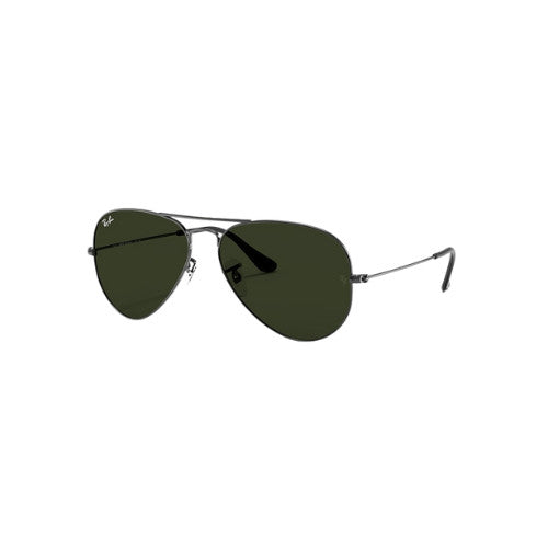 RAY-BAN RB3025 AVIATOR LARGE METAL SUNGLASSES GUNMETAL w/ G-15 GREEN