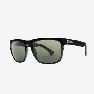 ELECTRIC KNOXVILLE XL GLOSS BLACK SUNGLASSES w/ GRY PLR LENS
