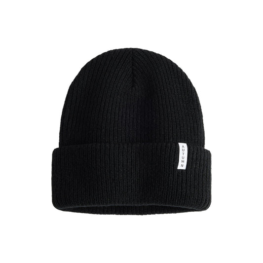 2026 AUTUMN YOUTH SOLID BEANIE BLACK