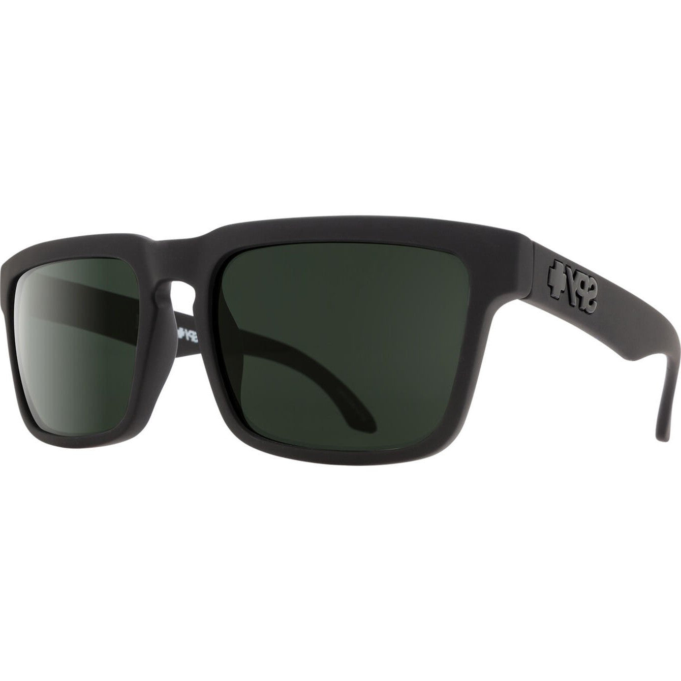 SPY HELM SOFT MATTE BLACK SUNGLASSES w/ HPY GRY GRN PLR
