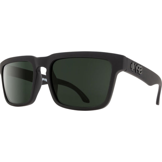 SPY HELM SOFT MATTE BLACK SUNGLASSES w/ HPY GRY GRN PLR