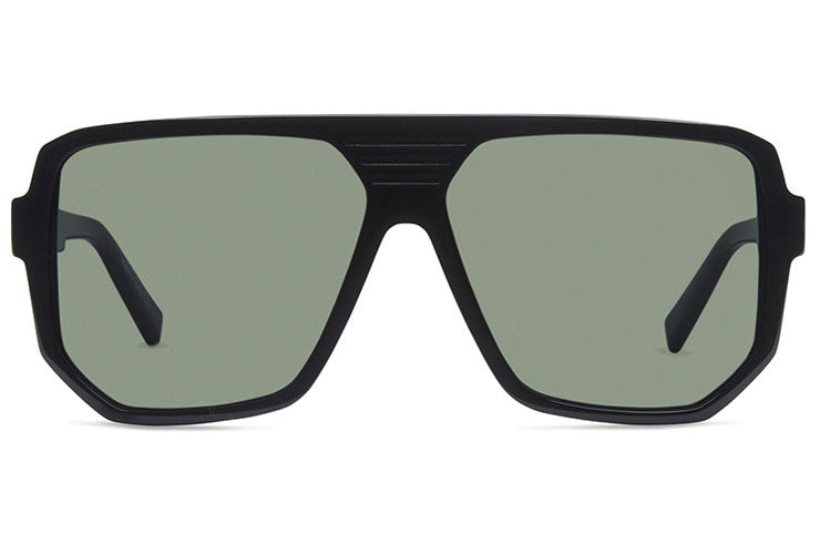 VONZIPPER ROLLER BLACK GLOSS SUNGLASSES w/ VINTAGE GRY LENS