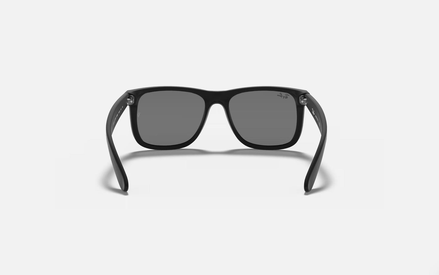 RAY-BAN JUSTIN SUNGLASSES RUBBER BLACK w/ GRY MIR SIL