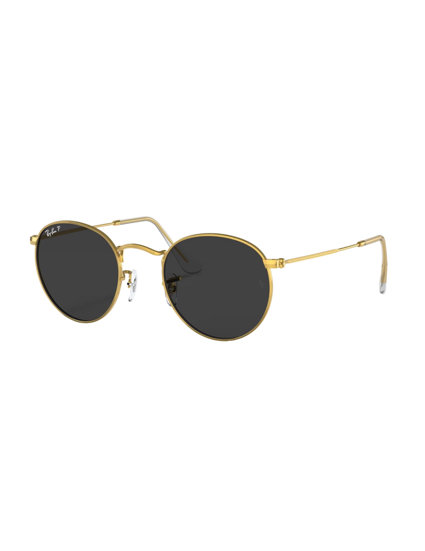 RAY-BAN ROUND METAL SUNGLASSES GOLD w/ BLACK
