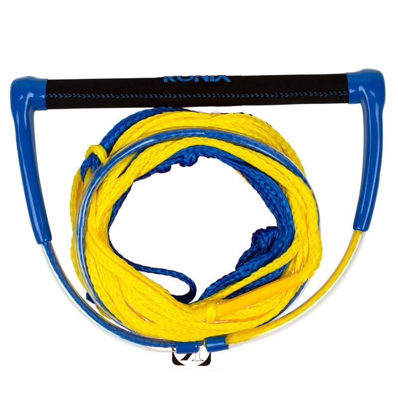 2022 RONIX SURF ROPE 2.0 HIDE GRIP 65' 4-SECTION ROPE AND HANDLE COMBO BLUE/YLW