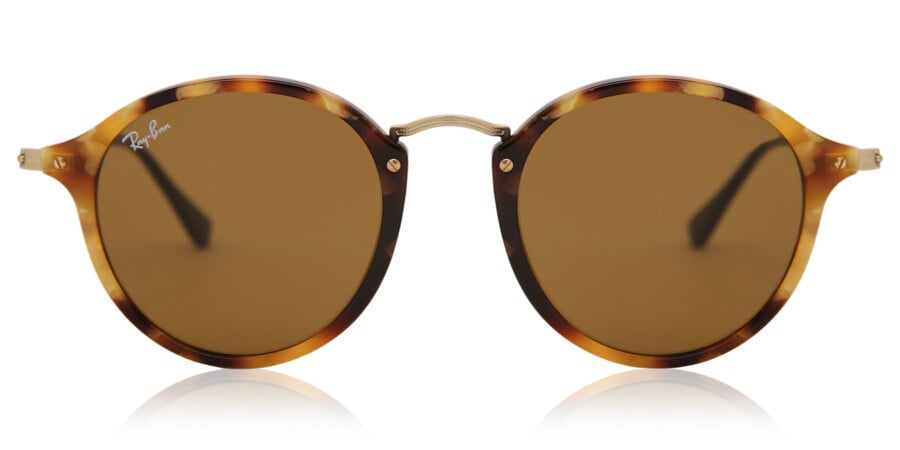 RAY-BAN ROUND SUNGLASSES SPOTTED BRN HAVANA w/ B-15 BRN