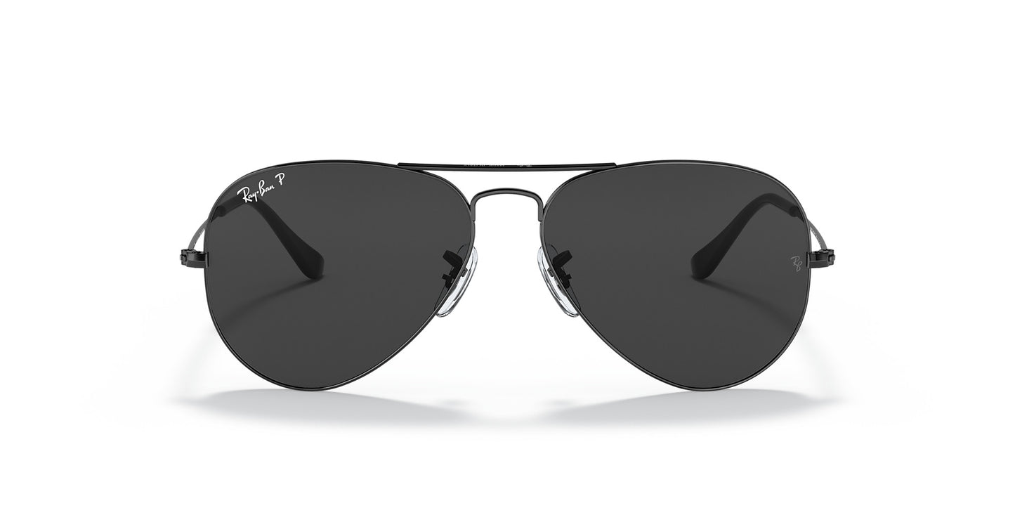 RAY-BAN AVIATOR LARGE METAL SUNGLASSES TOTAL BLACK w/ BLACK