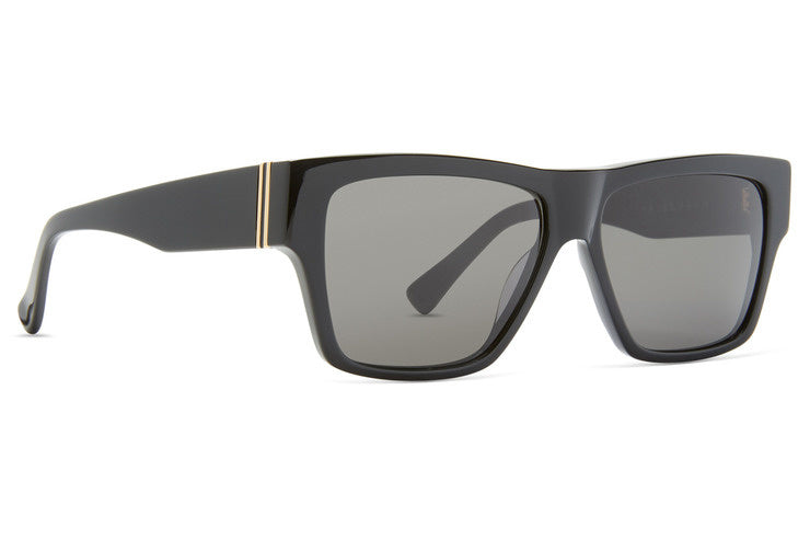 VONZIPPER HAUSSMAN BLACK GLOSS SUNGLASSES w/ VINTAGE GRY LENS