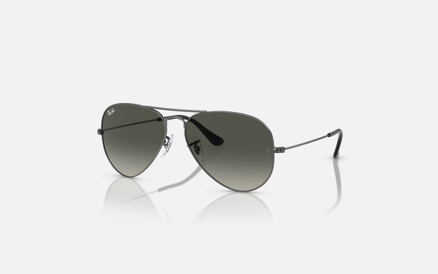 RAY-BAN AVIATOR LARGE METAL SUNGLASSES GUNMETAL w/ GREY GRAD