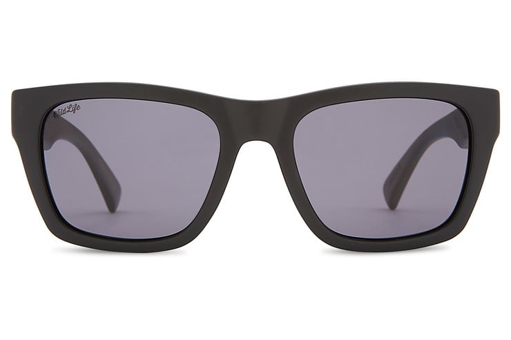 VONZIPPER MODE BLACK SATIN SUNGLASSES w/ WLD VNTG GRY PLR LENS