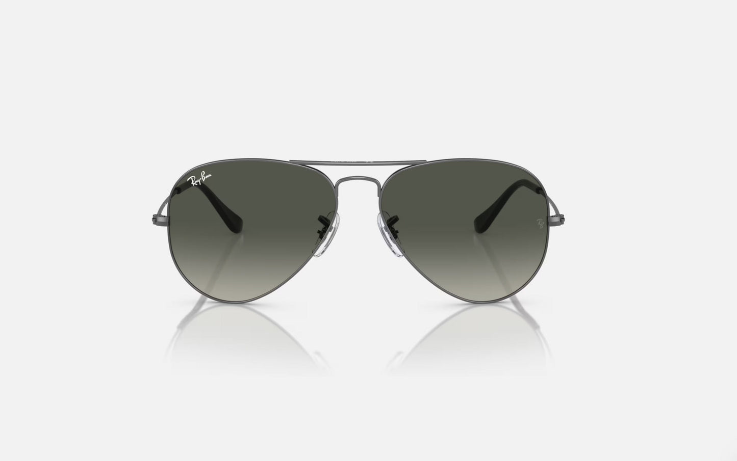 RAY-BAN AVIATOR LARGE METAL SUNGLASSES GUNMETAL w/ GREY GRAD