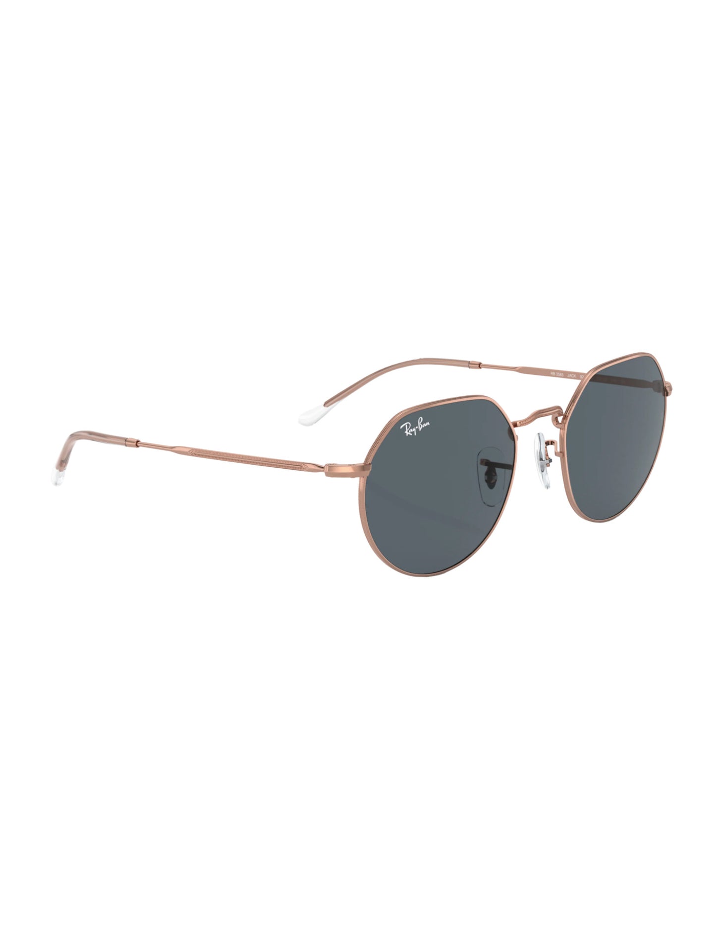 RAY-BAN JACK SUNGLASSES ROSE GOLD w/ BLUE