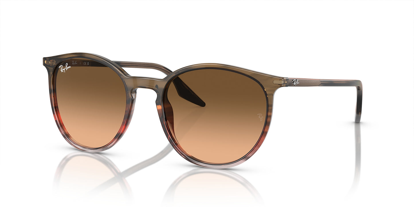 RAY-BAN RB2204 SUNGLASSES STRIPED BROWN GRAD w/ BIANCO UV400 ROSA