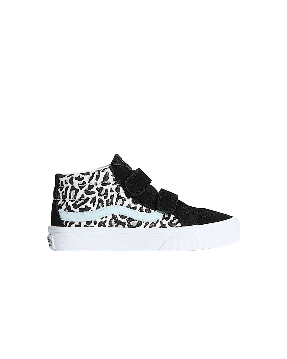 VANS LITTLE GIRLS SK8-MID REISSUE V SHOES FA25 (O331) LEOPARD GLITTER