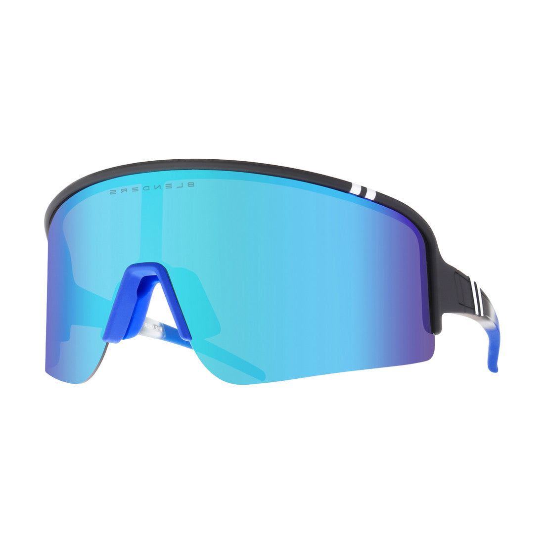 BLENDERS ECLIPSE X2 BREAKER POINT SUNGLASSES MATTE BLACK w/ BLUE PLR LENS