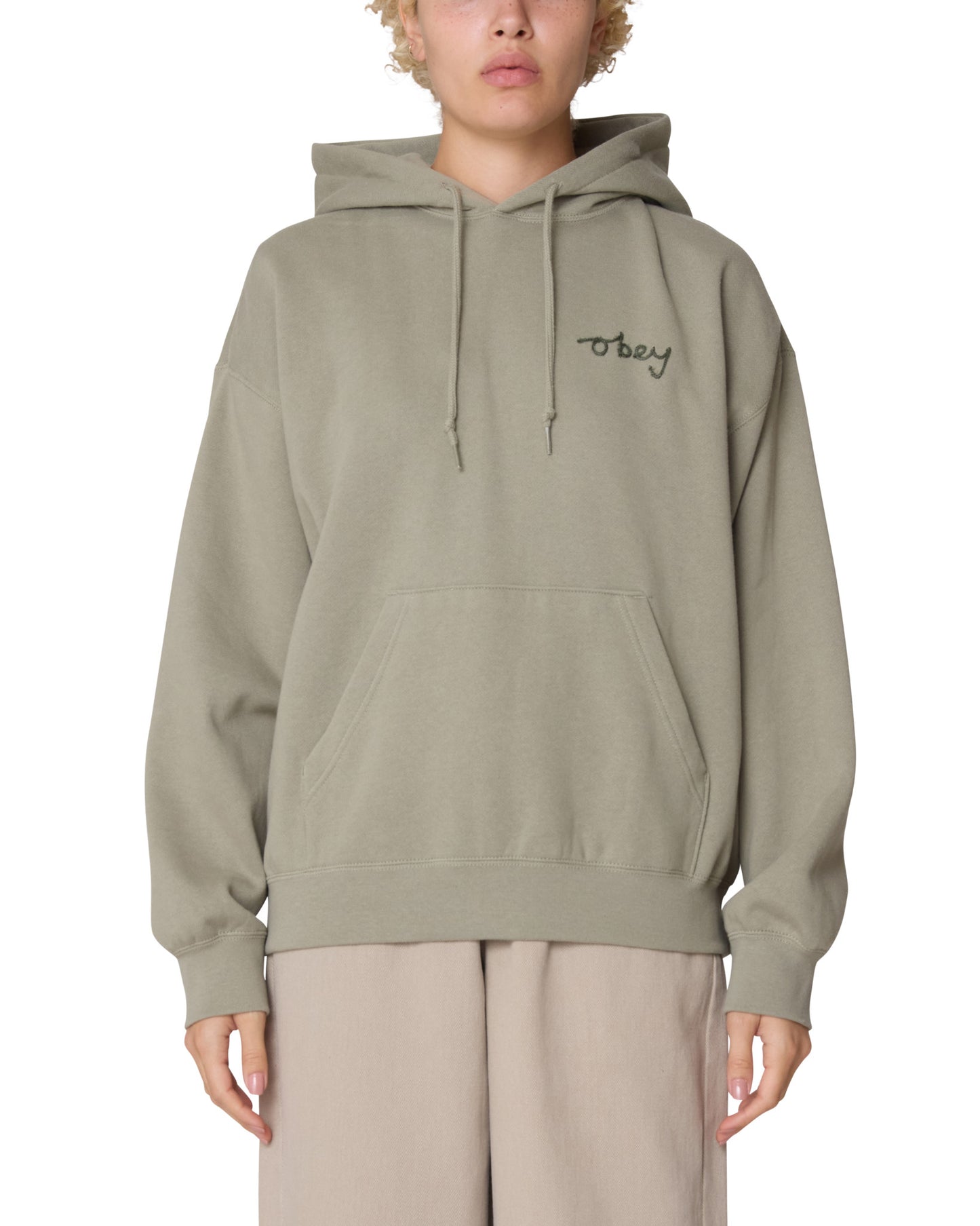 OBEY WMNS CHAINSTITCH BAGGY RELAXED HOODY FA25 SHADOW