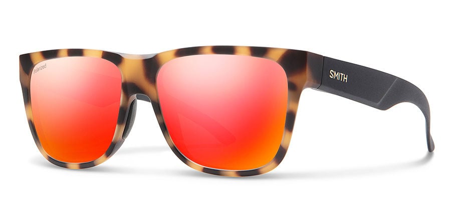 SMITH LOWDOWN 2 MATTE HONEY TORT SUNGLASSES w/ PLRIZED RED MIR