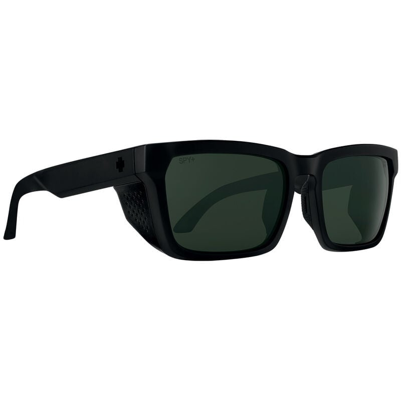 SPY HELM TECH MATTE BLACK SUNGLASSES w/ HAPPY GRY GRN PLR