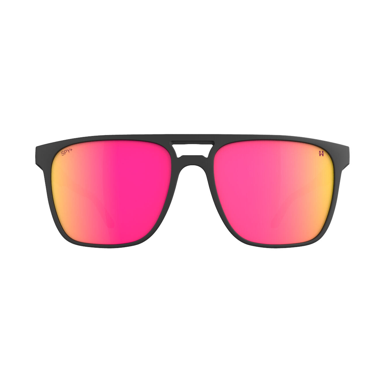 SPY CZAR SOFT MATTE BLACK SUNGLASSES w/ HAPPY GRY GRN PNK MRR