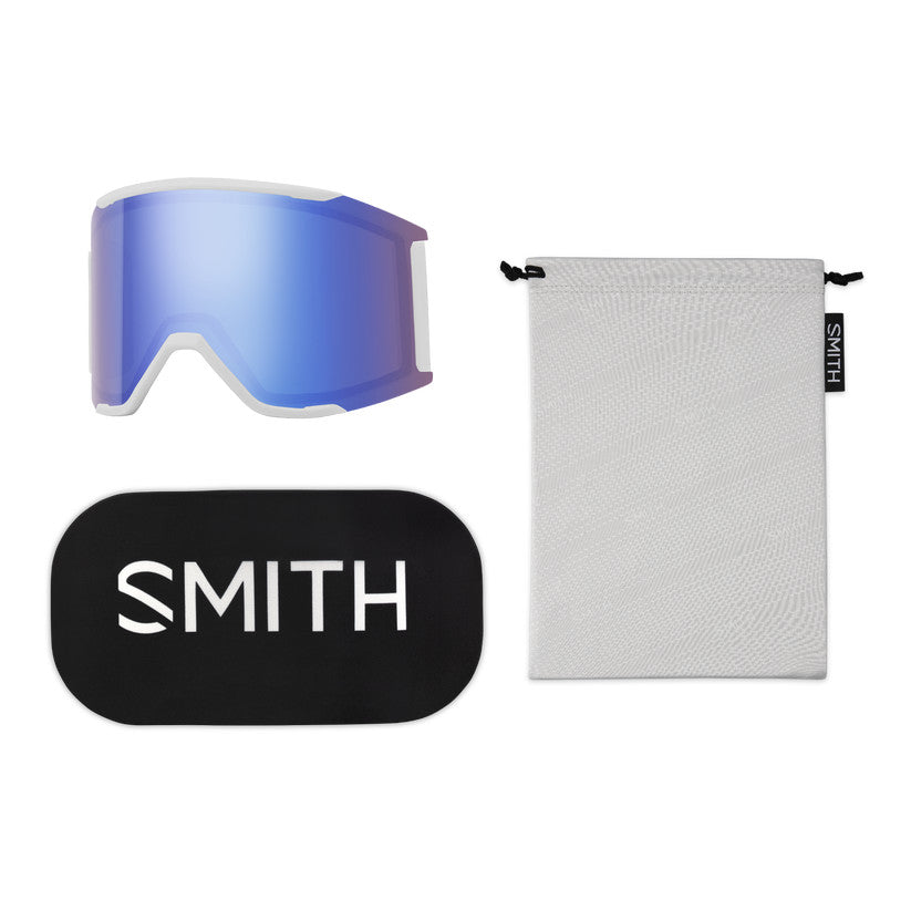 2026 SMITH SQUAD MAG GGL WHT VPR W/ CP SUN BLK + CP STRM BLU SNSR MRR