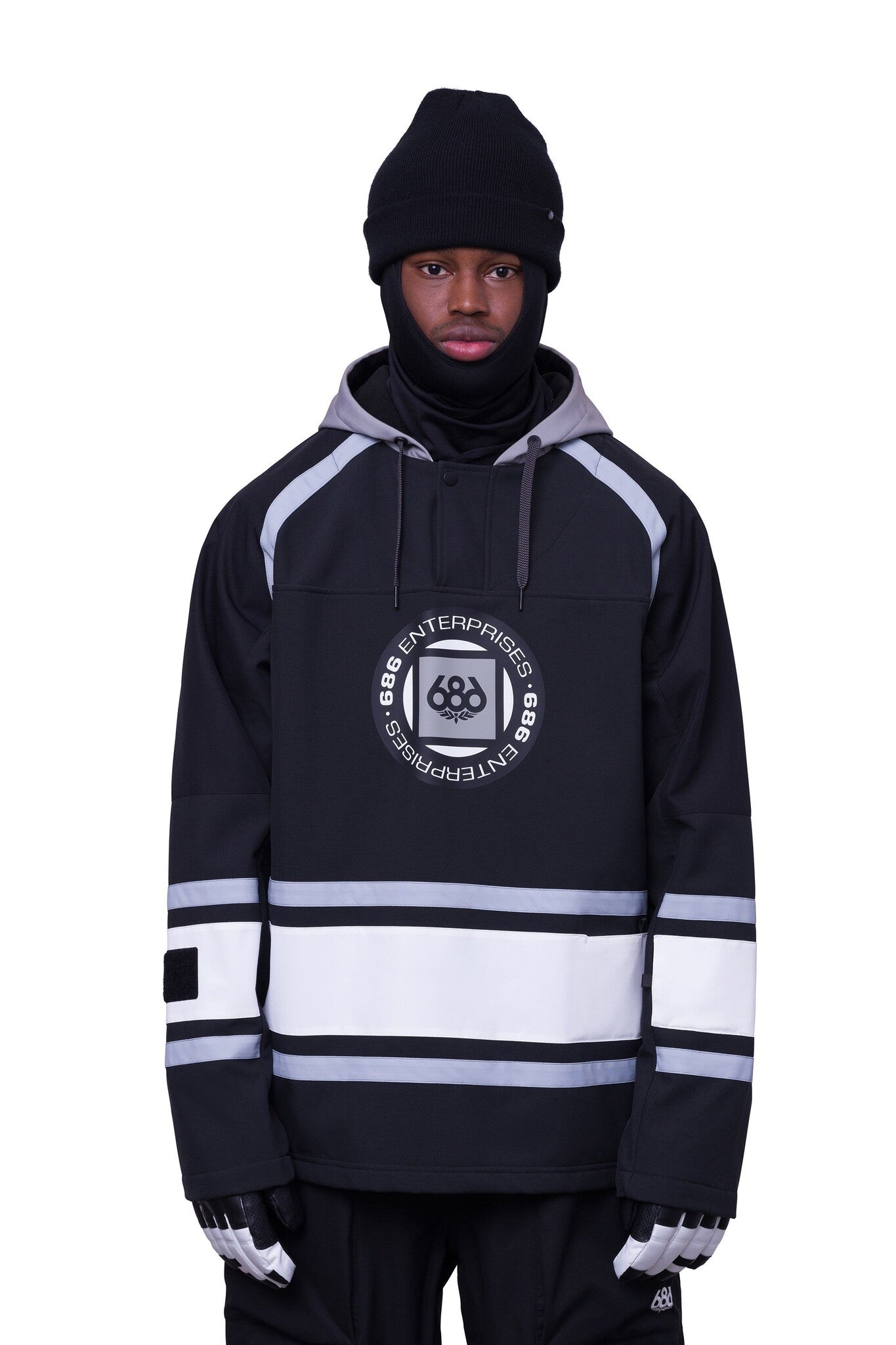 2025 686 WATERPROOF SLAPSHOT HOODY BLACK COLORBLOCK