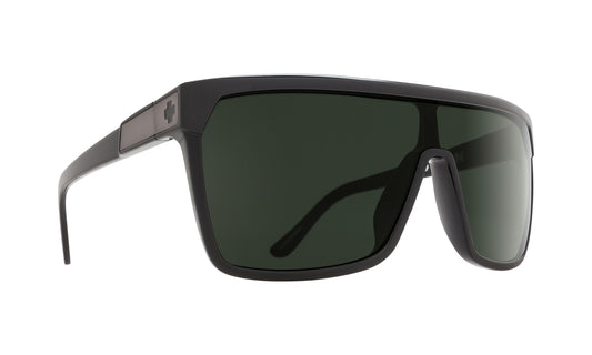 SPY FLYNN MATTE BLACK SUNGLASSES w/ HAPPY GRY GRN SPEC MRR