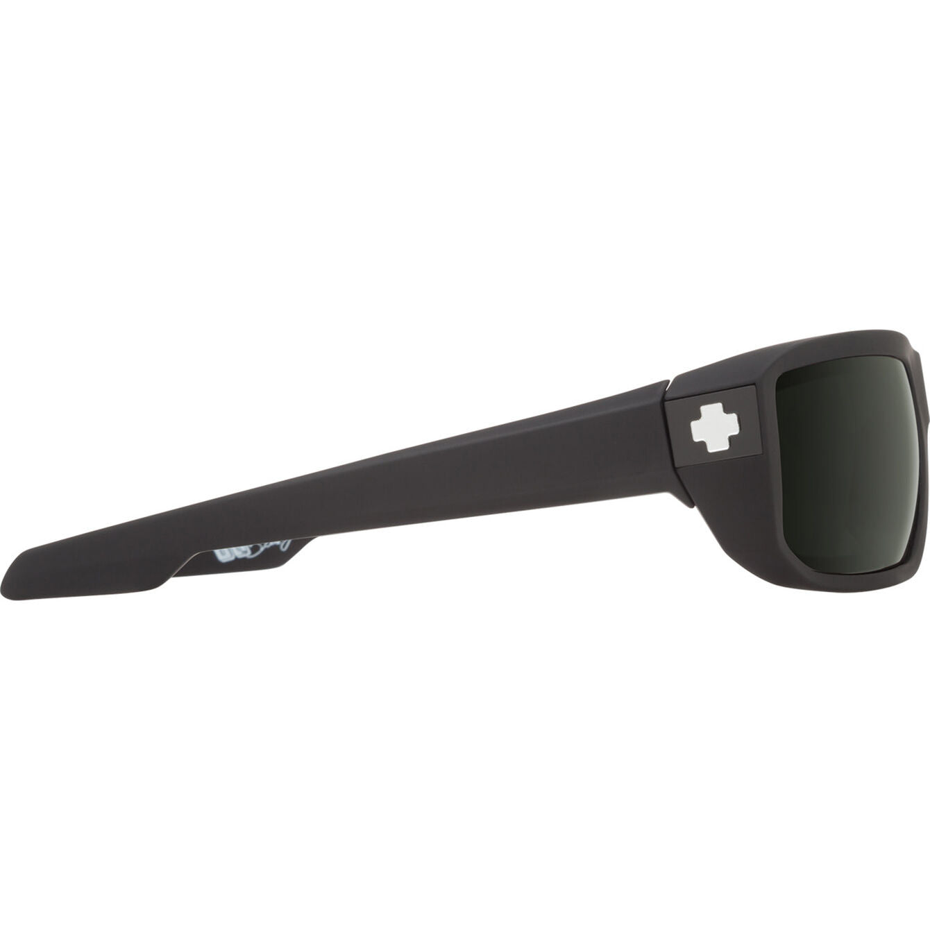 SPY MCCOY SOFT MATTE BLACK SUNGLASSES w/ HAPPY GRY GRN PLR