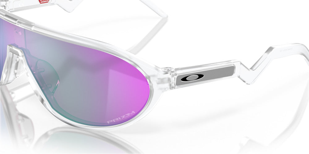 OAKLEY CMDN MATTE CLEAR SUNGLASSES w/ PRIZM ROAD JADE LENS