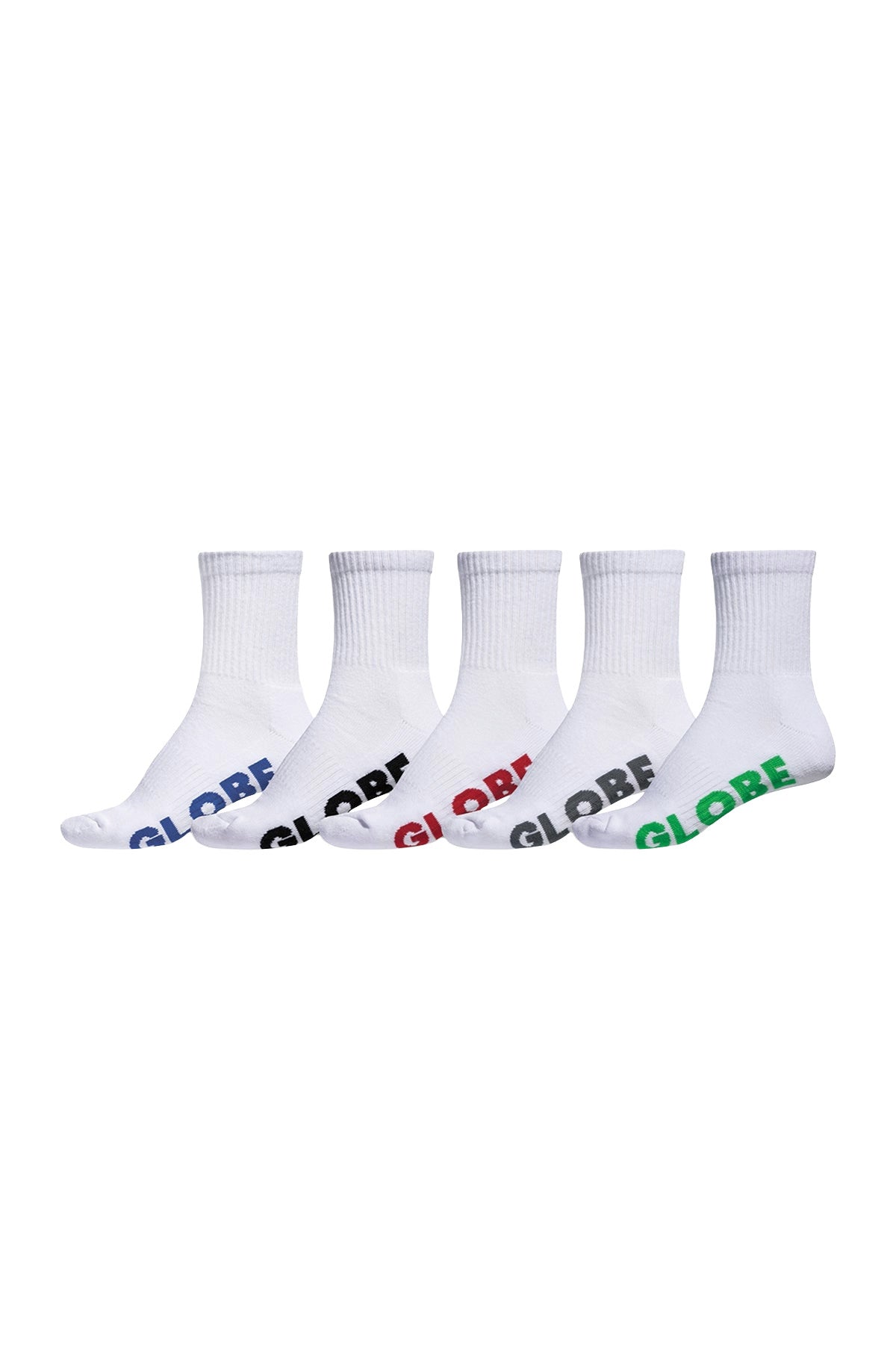GLOBE STEALTH 5 PACK CREW SOCKS CRYOVR WHITE