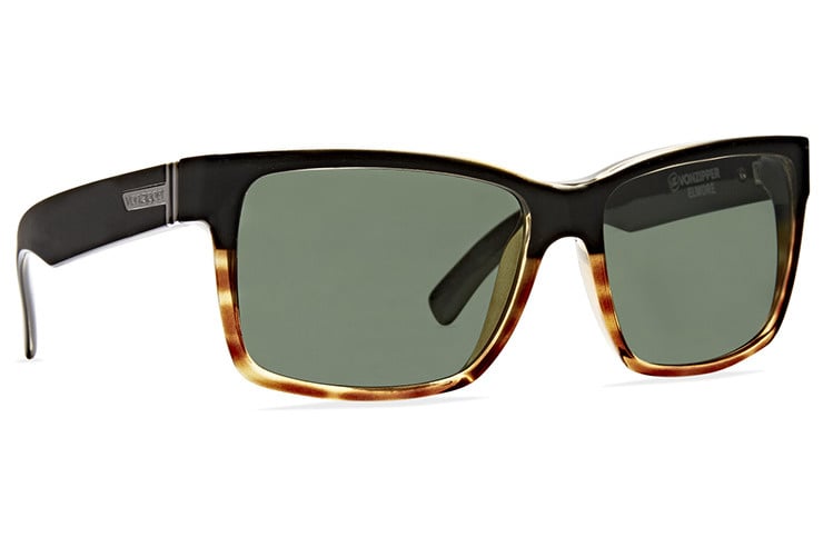 VONZIPPER ELMORE HARDLINE BLACK TORT SUNGLASSES w/ VNTG GRY LENS