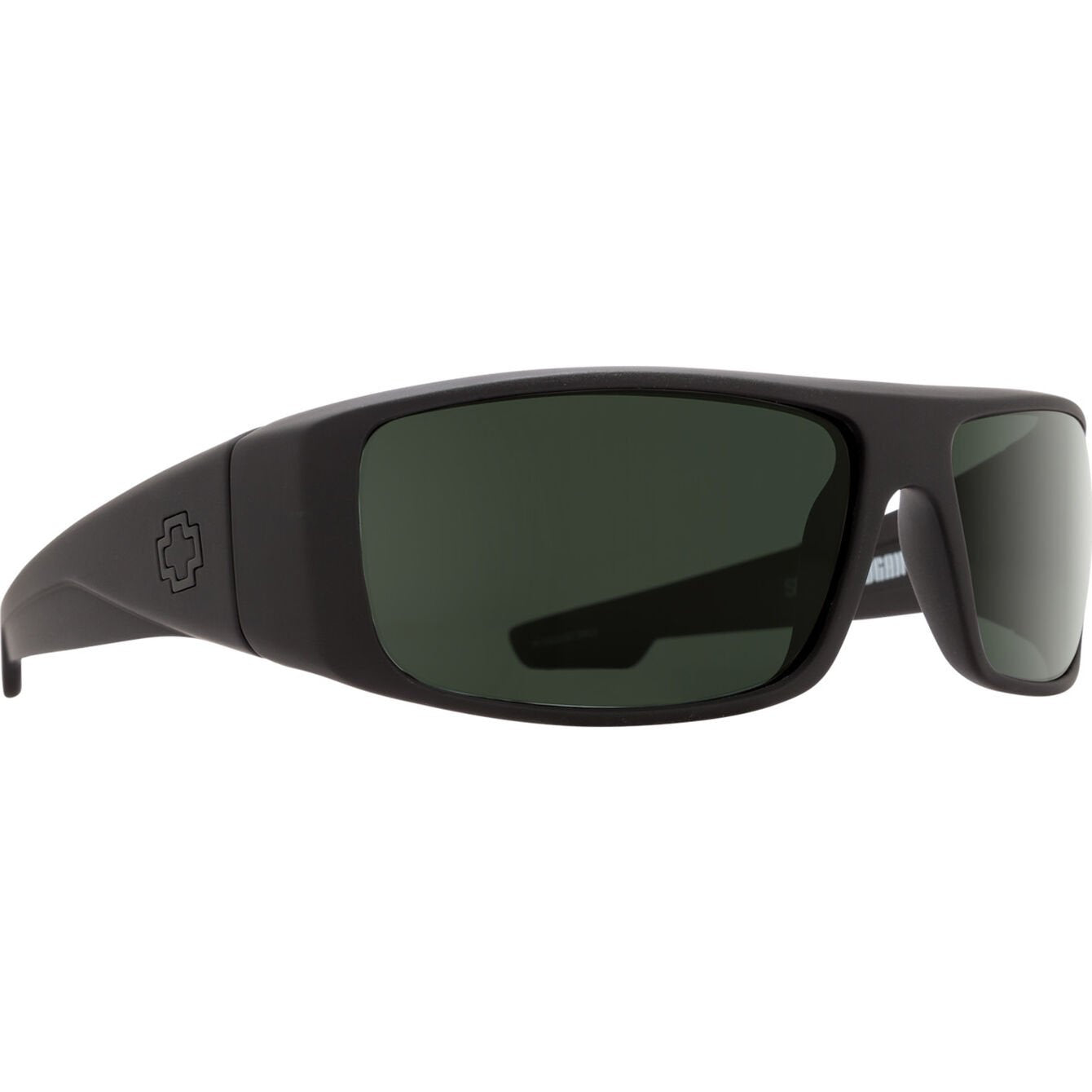 SPY LOGAN SOFT MATTE BLACK SUNGLASSES w/ HD PLUS GRY GRN