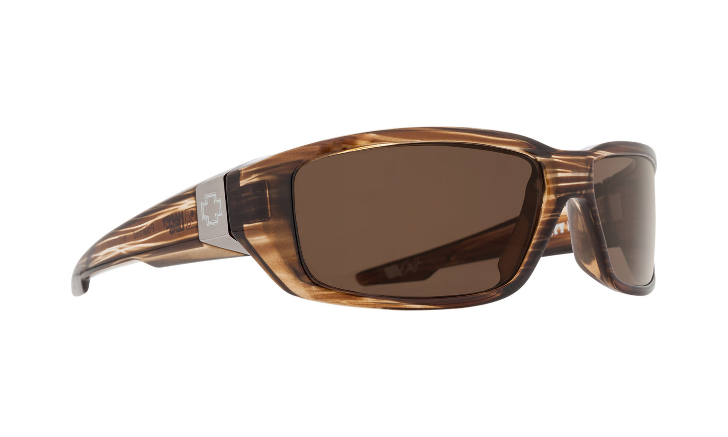 SPY DIRTY MO BROWN STRIPE TORT SUNGLASSES w/ HAPPY BRNZ PLR