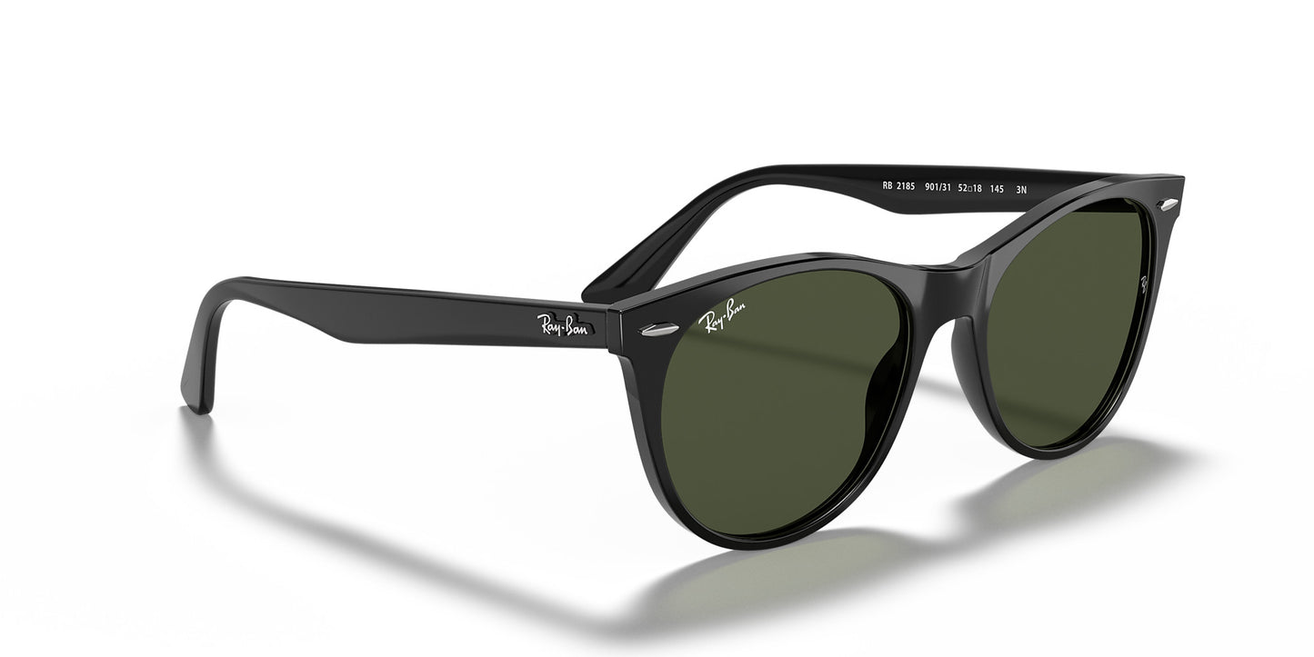RAY-BAN WAYFARER II SUNGLASSES BLACK w/ G-15 GRN