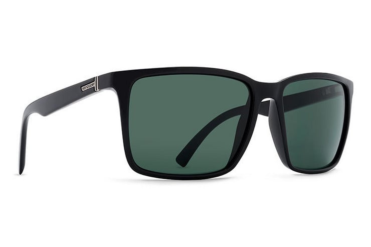 VONZIPPER LESMORE BLACK GLOSS SUNGLASSES w/ VINTAGE GRY LENS