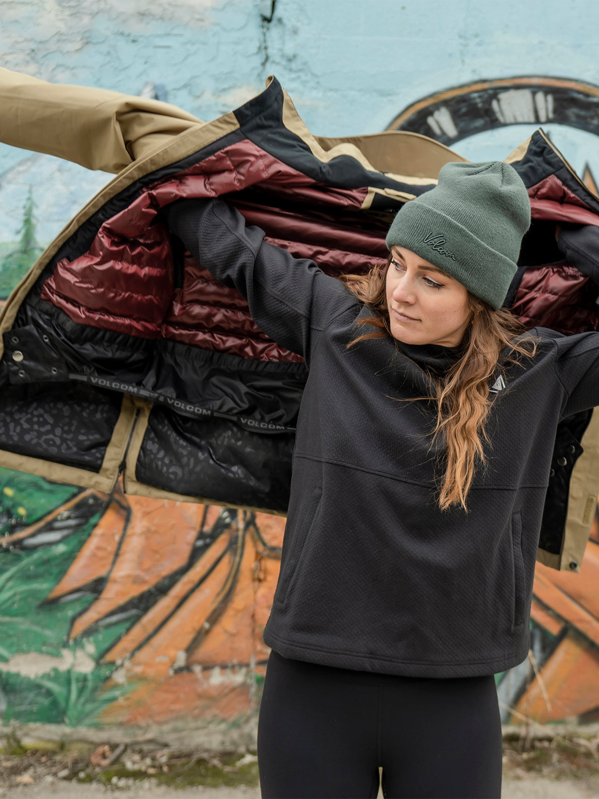 2024 VOLCOM WMNS PAXSON 2L TDS INF PARKA DARK KHAKI