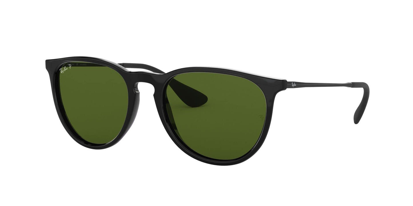 RAY-BAN ERIKA SUNGLASSES BLACK w/ GREEN PLR