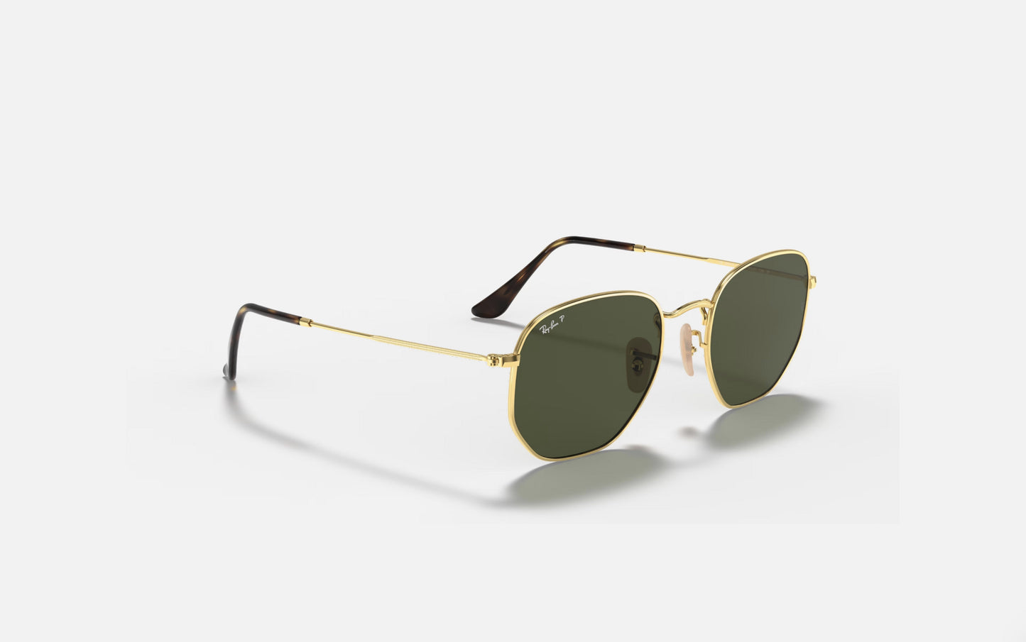 RAY-BAN HEXAGONAL SUNGLASSES ARISTA w/ BROWN GRAD GREY