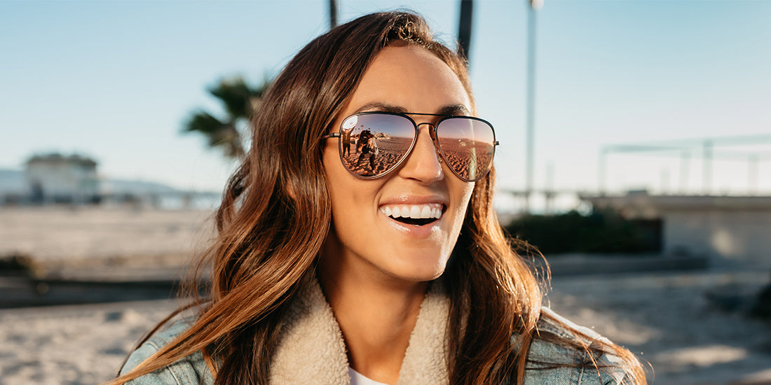 BLENDERS A SERIES HEAVENLY SHINE CHAMPAGNE SUNGLASSES w/ PINK PLR LENS