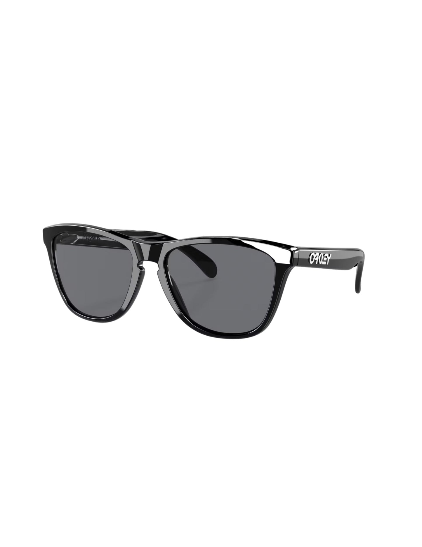 OAKLEY FROGSKINS POLISHED BLK SUNGLASSES w/ GRY LENS