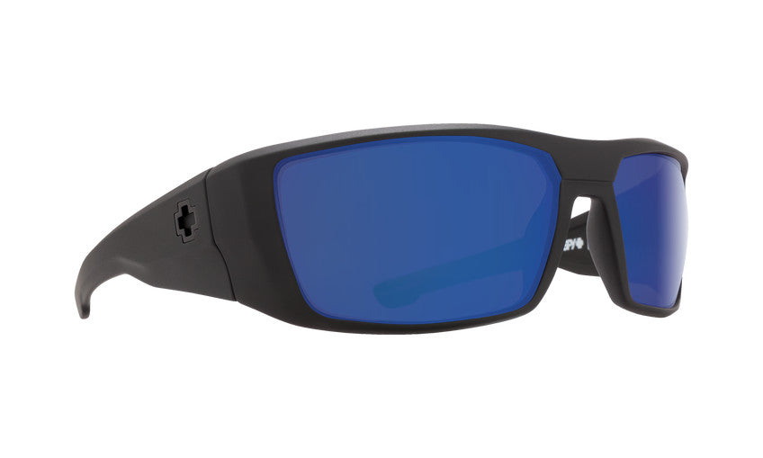 SPY DIRK MATTE BLACK SUNGLASSES w/ HAPPY BRNZ PLR BLU SPEC MRR