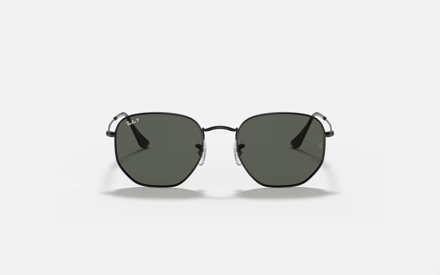 RAY-BAN HEXAGONAL SUNGLASSES BLACK w/ PLR G-15 GRN