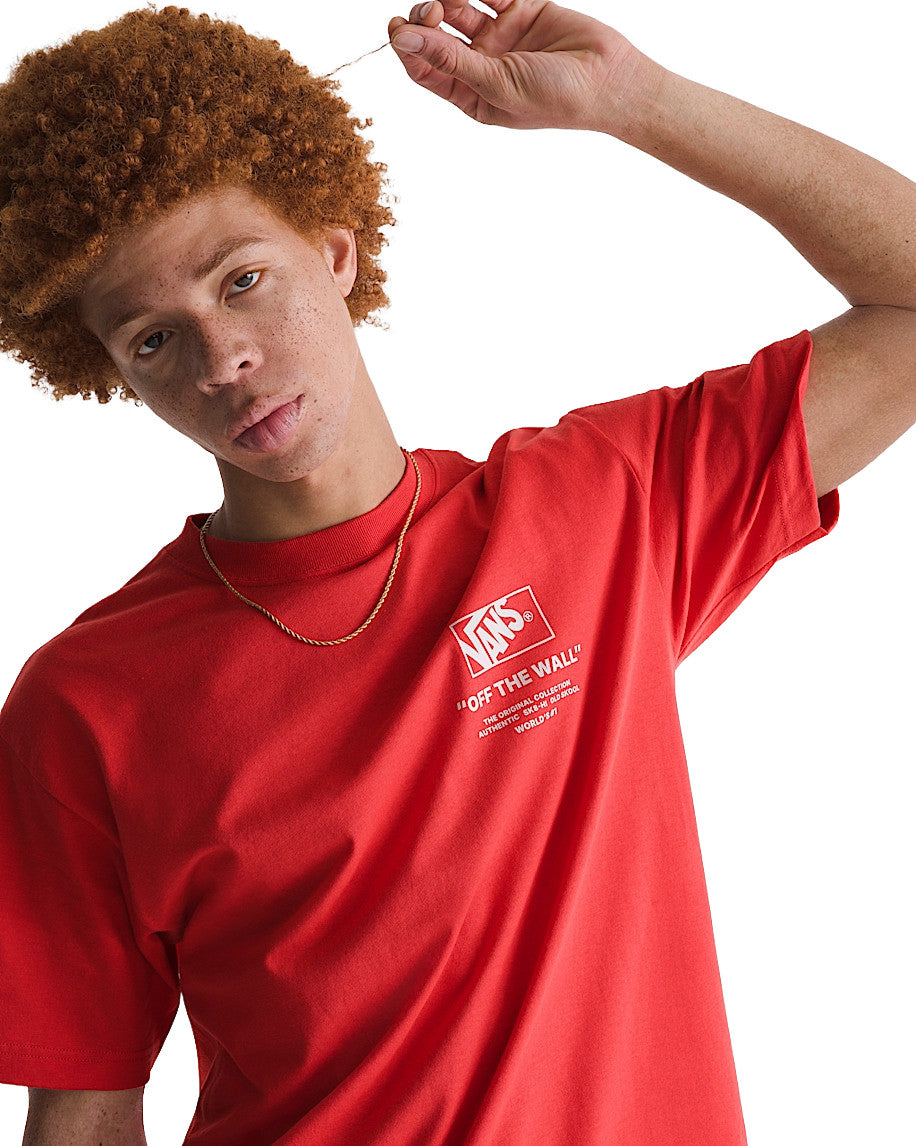 VANS MENS STACKED HI SS TEE SP26 CRIMSON HAZE