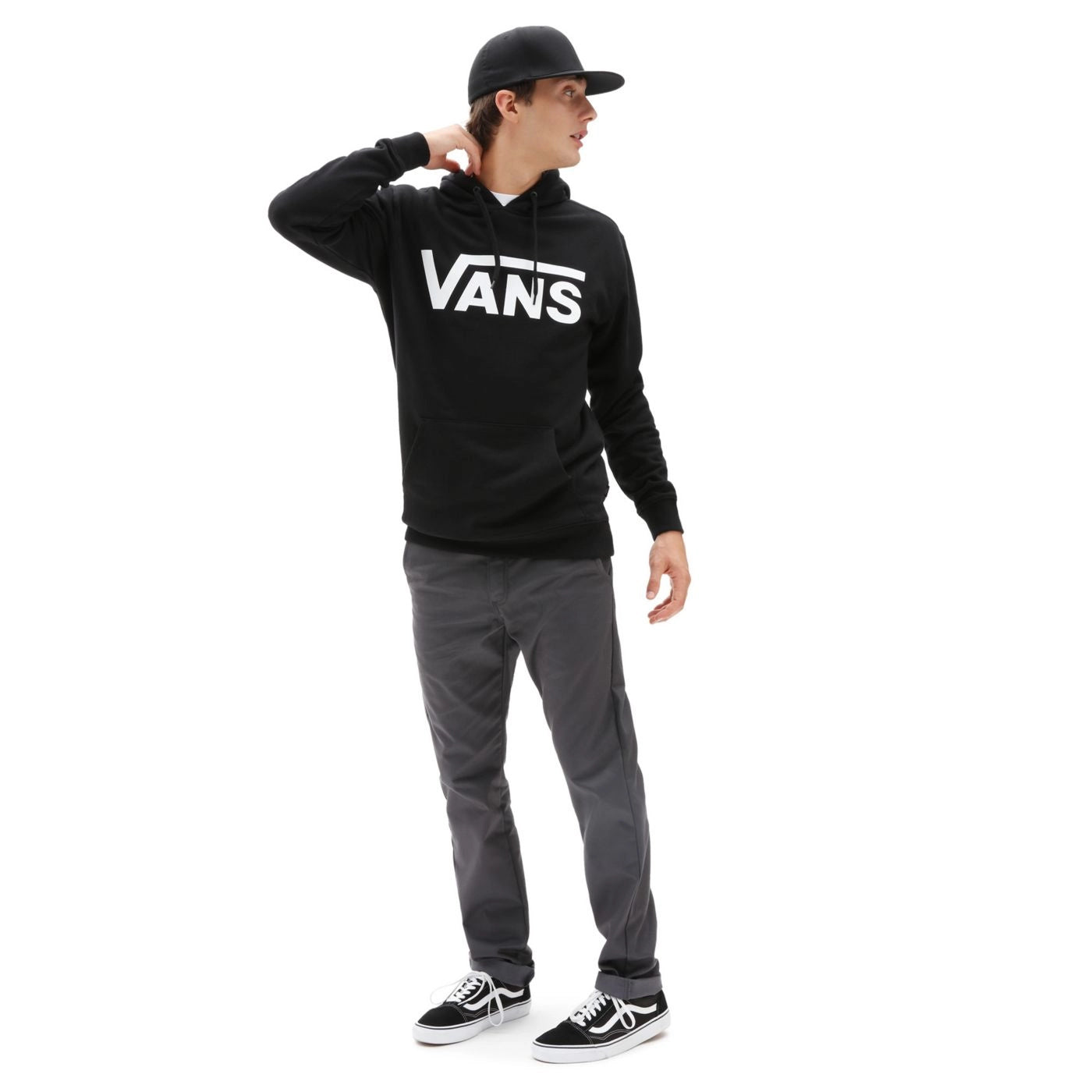 VANS MENS VANS CLASSIC PO HOODY II HO22 BLACK/WHITE